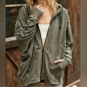 Free People Movement All Your Love Solid Hoodie - olive